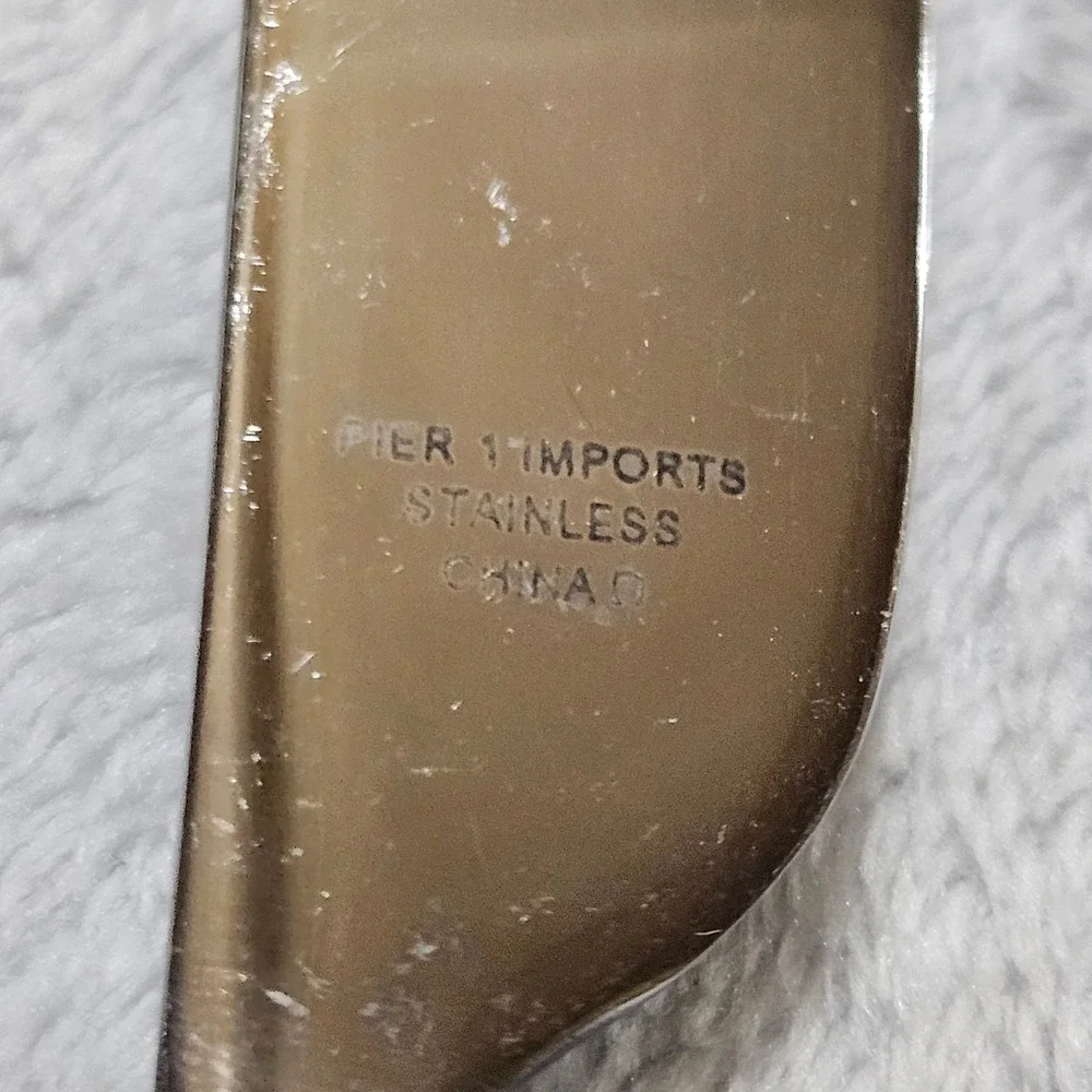 Pier 1 Imports Caldera PII16 Stainless Flatware Wavy Hammered Handle Knife Set 8